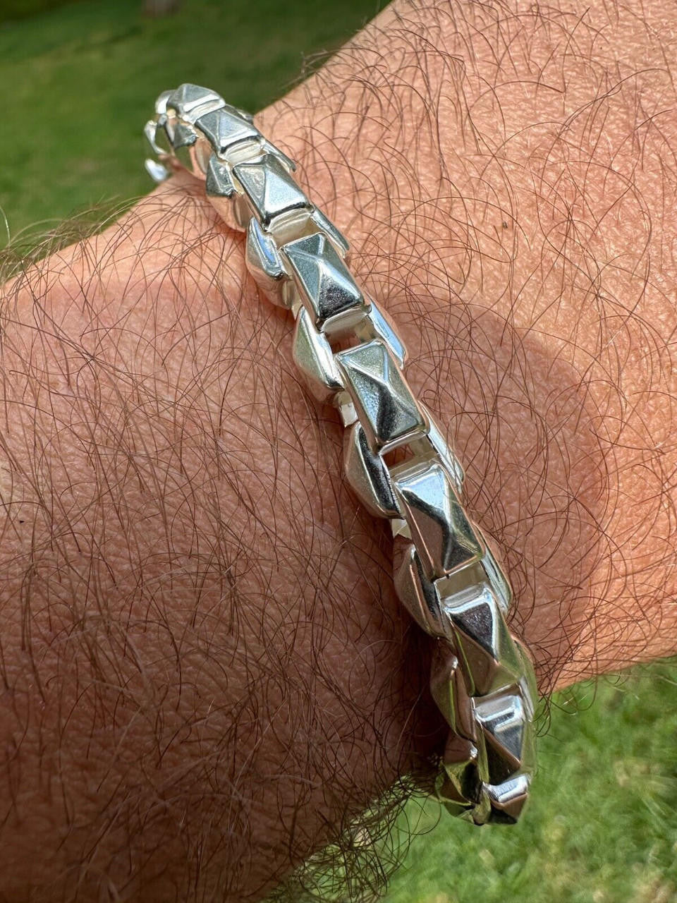 Puffed Triangle Rolo Chain Necklace Or Bracelet - Hollow 925 Sterling Silver - 7"-28" - 6mm