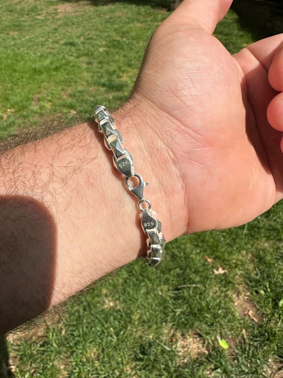 Puffed Triangle Rolo Chain Necklace Or Bracelet - Hollow 925 Sterling Silver - 7"-28" - 6mm