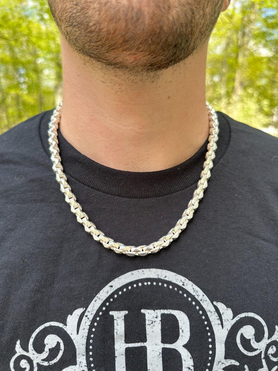 Puffed Triangle Rolo Chain Necklace Or Bracelet - Hollow 925 Sterling Silver - 7"-28" - 6mm