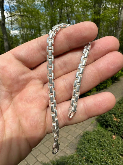 Puffed Rounded Rolo Chain Necklace Or Bracelet - Hollow 925 Sterling Silver - 7"-28" - 6mm