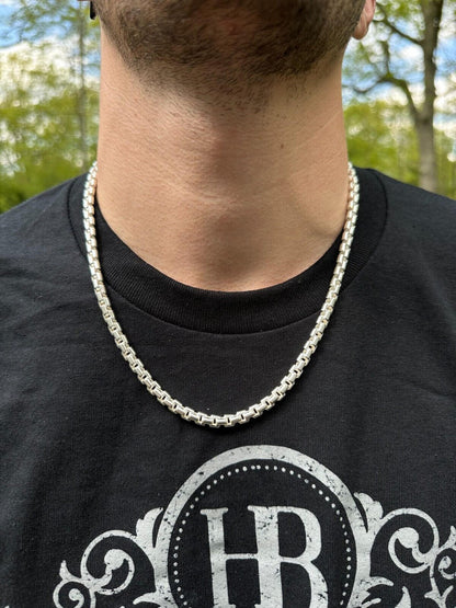 Puffed Rounded Rolo Chain Necklace Or Bracelet - Hollow 925 Sterling Silver - 7"-28" - 6mm