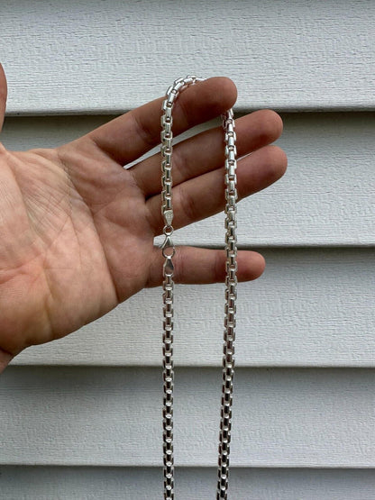 Puffed Rounded Rolo Chain Necklace Or Bracelet - Hollow 925 Sterling Silver - 7"-28" - 6mm