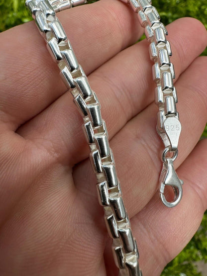 Puffed Rounded Rolo Chain Necklace Or Bracelet - Hollow 925 Sterling Silver - 7"-28" - 6mm