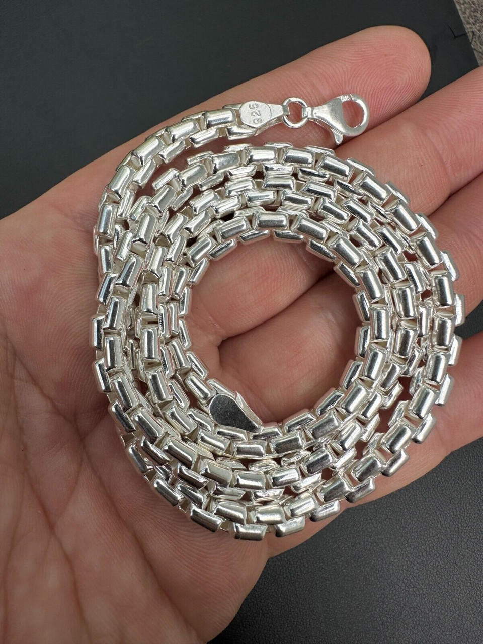 Puffed Rounded Rolo Chain Necklace Or Bracelet - Hollow 925 Sterling Silver - 7"-28" - 6mm