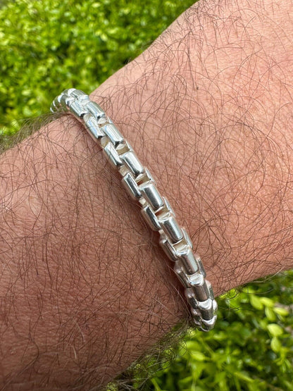 Puffed Rounded Rolo Chain Necklace Or Bracelet - Hollow 925 Sterling Silver - 7"-28" - 6mm