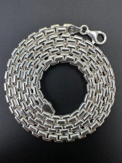 Puffed Rounded Rolo Chain Necklace Or Bracelet - Hollow 925 Sterling Silver - 7"-28" - 6mm