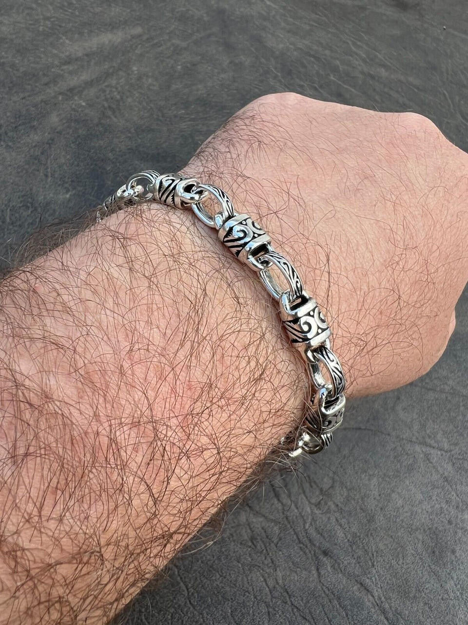 Hawaiian Tribal Rolo Chain Necklace Or Bracelet - 925 Sterling Silver Oxidized - 7"-24" - 7mm