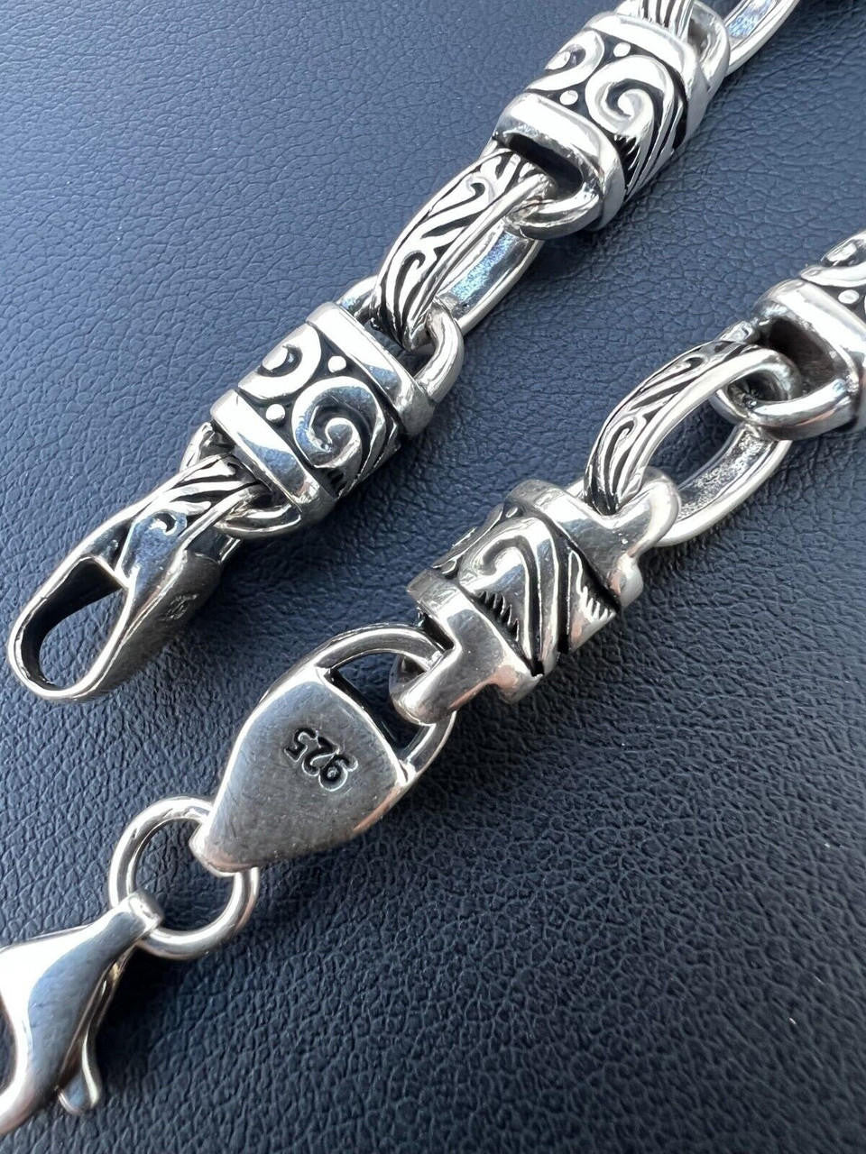 Hawaiian Tribal Rolo Chain Necklace Or Bracelet - 925 Sterling Silver Oxidized - 7"-24" - 7mm