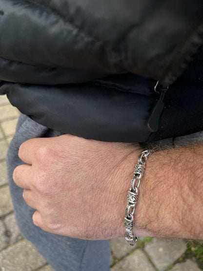 Hawaiian Tribal Rolo Chain Necklace Or Bracelet - 925 Sterling Silver Oxidized - 7"-24" - 7mm