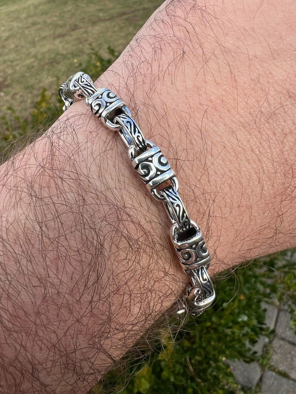 Hawaiian Tribal Rolo Chain Necklace Or Bracelet - 925 Sterling Silver Oxidized - 7"-24" - 7mm