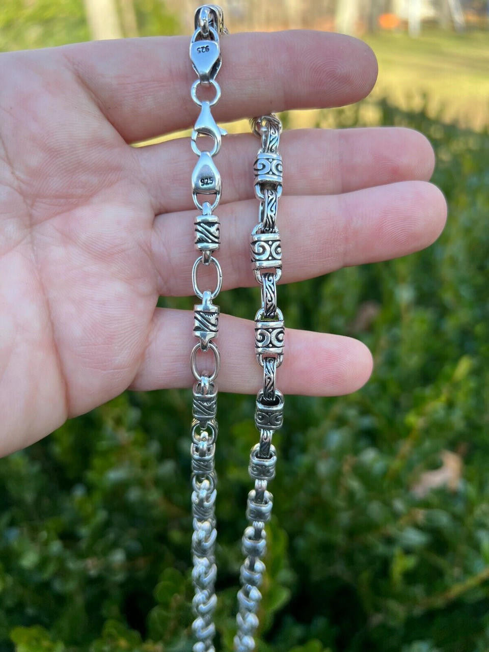 Hawaiian Tribal Rolo Chain Necklace Or Bracelet - 925 Sterling Silver Oxidized - 7"-24" - 7mm