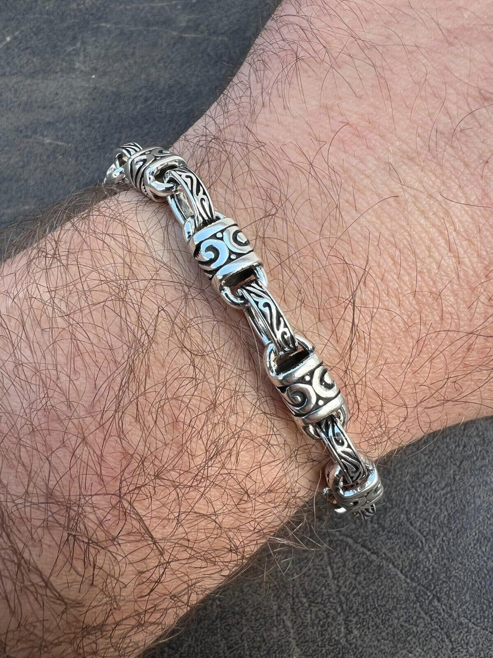 Hawaiian Tribal Rolo Chain Necklace Or Bracelet - 925 Sterling Silver Oxidized - 7"-24" - 7mm