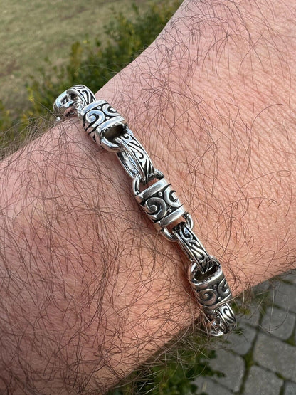 Hawaiian Tribal Rolo Chain Necklace Or Bracelet - 925 Sterling Silver Oxidized - 7"-24" - 7mm