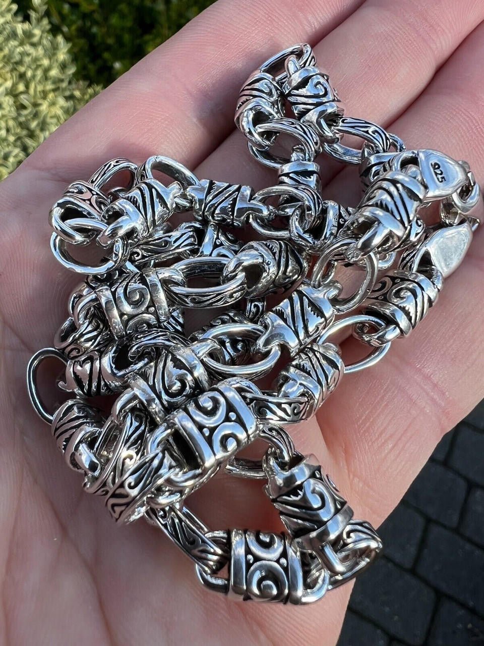 Hawaiian Tribal Rolo Chain Necklace Or Bracelet - 925 Sterling Silver Oxidized - 7"-24" - 7mm