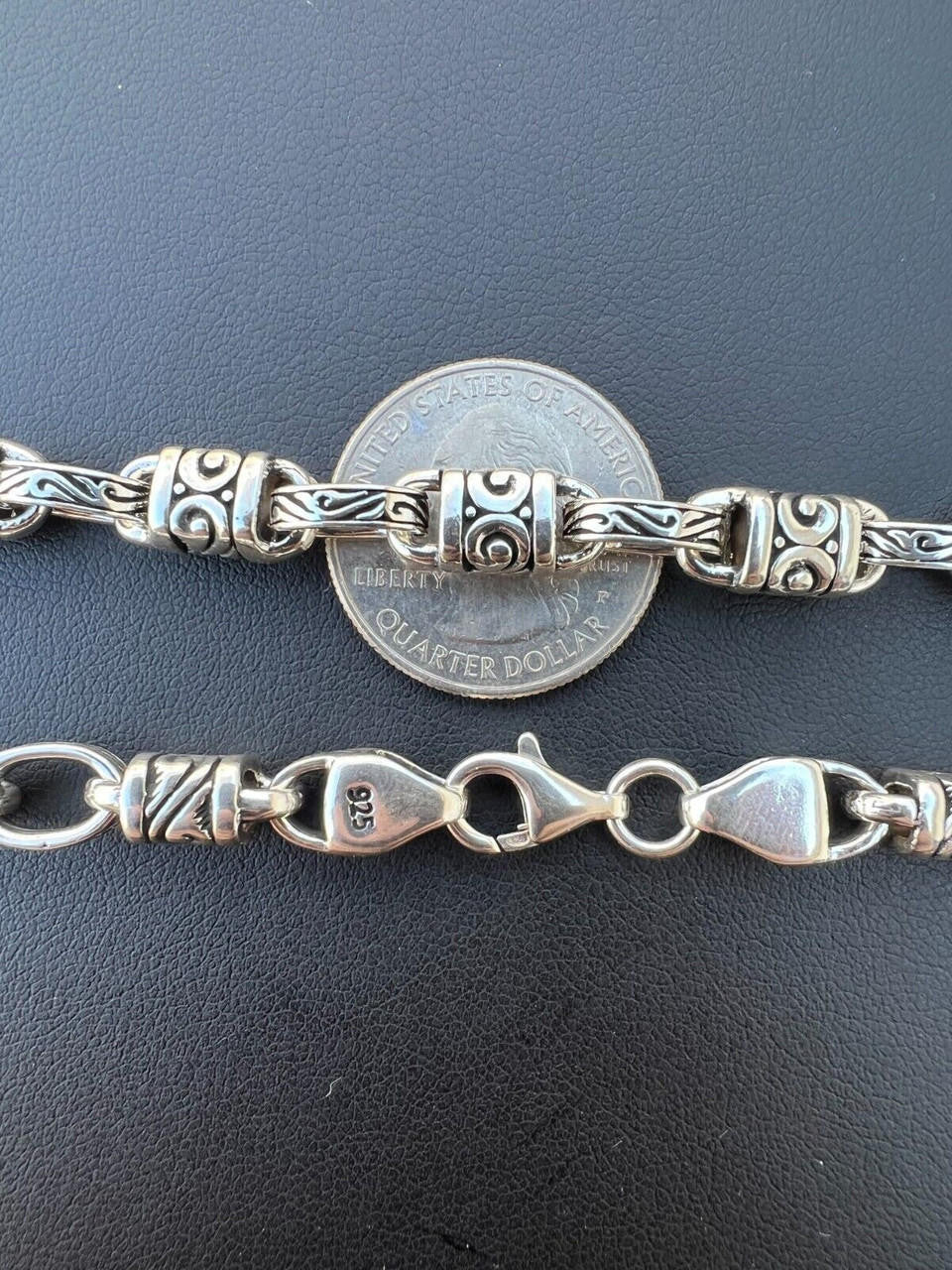 Hawaiian Tribal Rolo Chain Necklace Or Bracelet - 925 Sterling Silver Oxidized - 7"-24" - 7mm