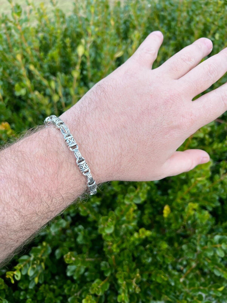 Hawaiian Tribal Rolo Chain Necklace Or Bracelet - 925 Sterling Silver Oxidized - 7"-24" - 7mm