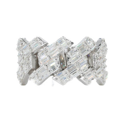 Baguette Cuban Vvs Moissanite Diamond Ring