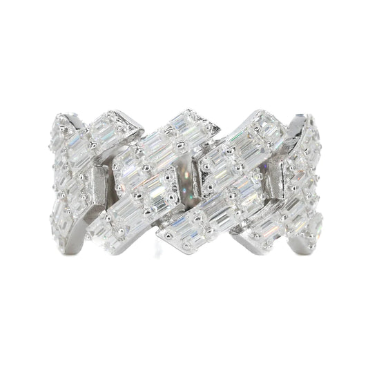 Baguette Cuban Vvs Moissanite Diamond Ring