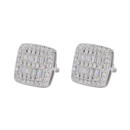 Baguette Infill VVS Moissanite Daimond Earrings