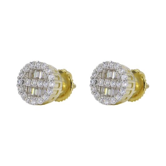 Baguette Infill Vvs Moissanite Daimond Earrings