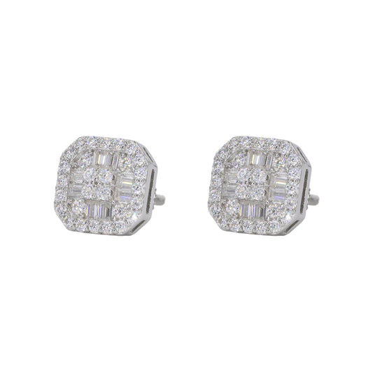 Baguette Round Square VVS Moissanite Daimond Earrings