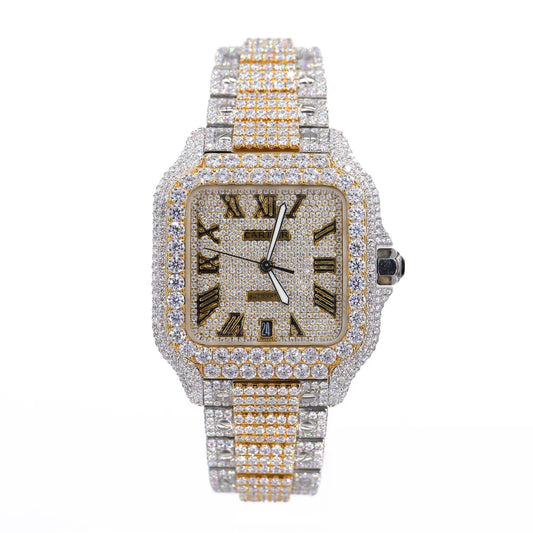 CS Two Tone 41MM Moissanite Diamond Watch 20CT