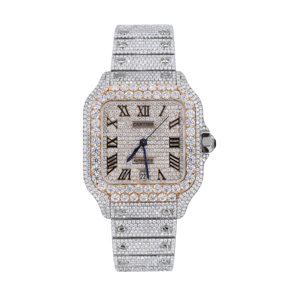 CS Two Tone 41MM Moissanite Diamond Watch 20CT