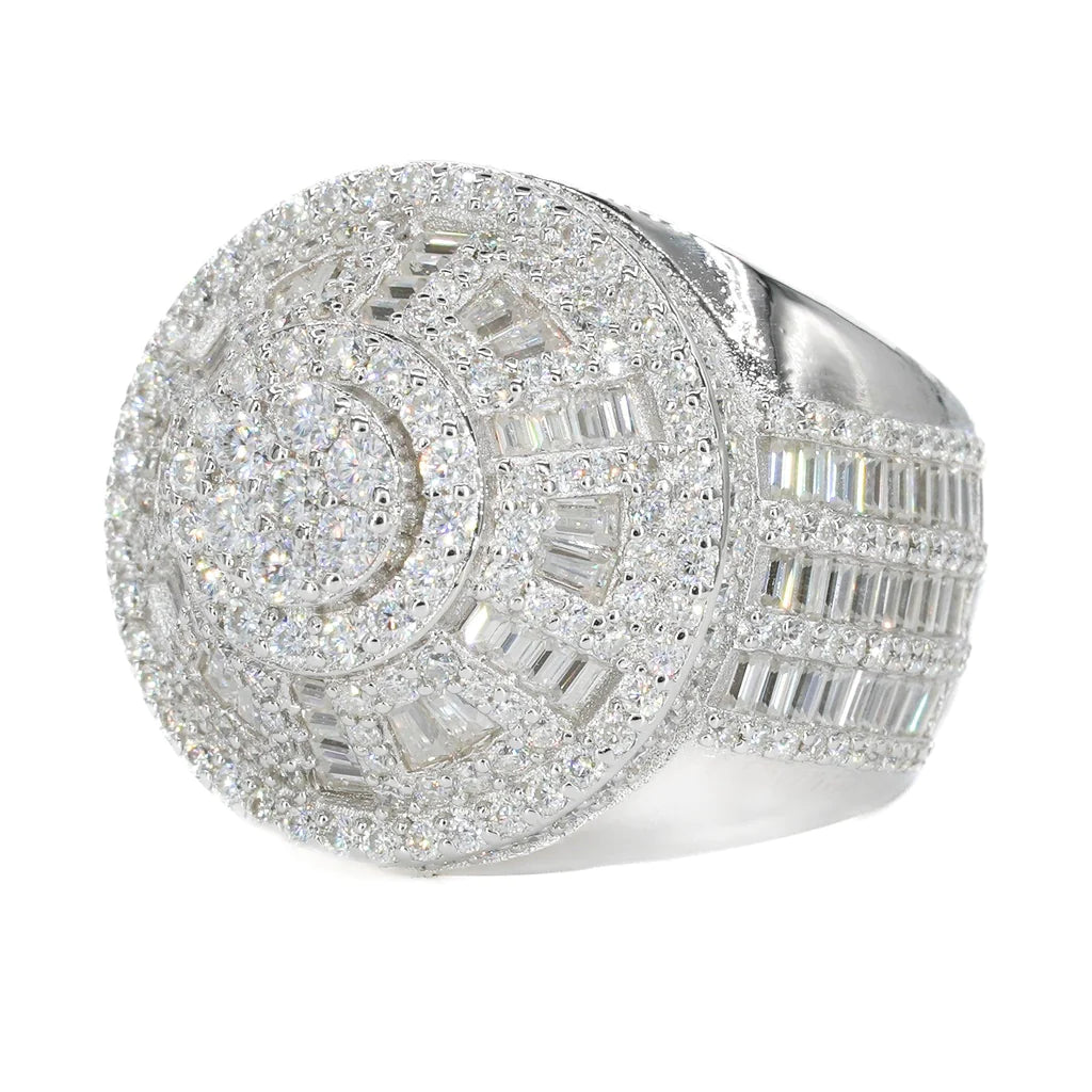 Chandelier Iced Baguette Vvs Moissanite Diamond Ring