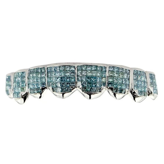 Custom Sky Blue Diamond Hand Set Grill For Tyga