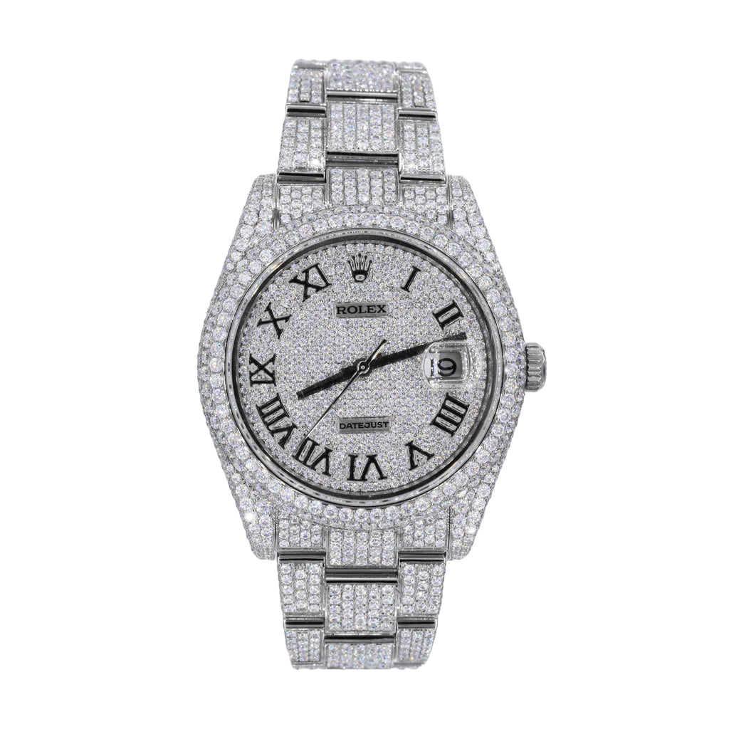 DJ 41MM Moissanite Diamond Two Row Bezel Watch 22CT