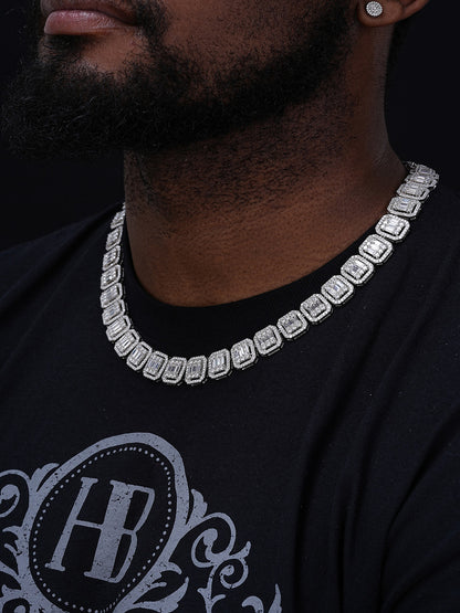 MOISSANITE Baguette Custom Rapper Chain Necklace Iced Out - 925 Silver - 16mm - 18-28"
