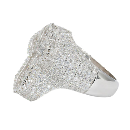 Iced Out Baguette Pointed Cross Vvs Moissanite Diamond Ring