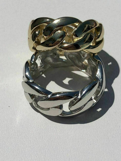 Plain Cuban Link Ring - Timeless Classic - 925 Silver