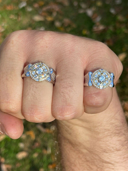 Al Pacino Ring - 925 Silver & Gold Accent - CZ Stones