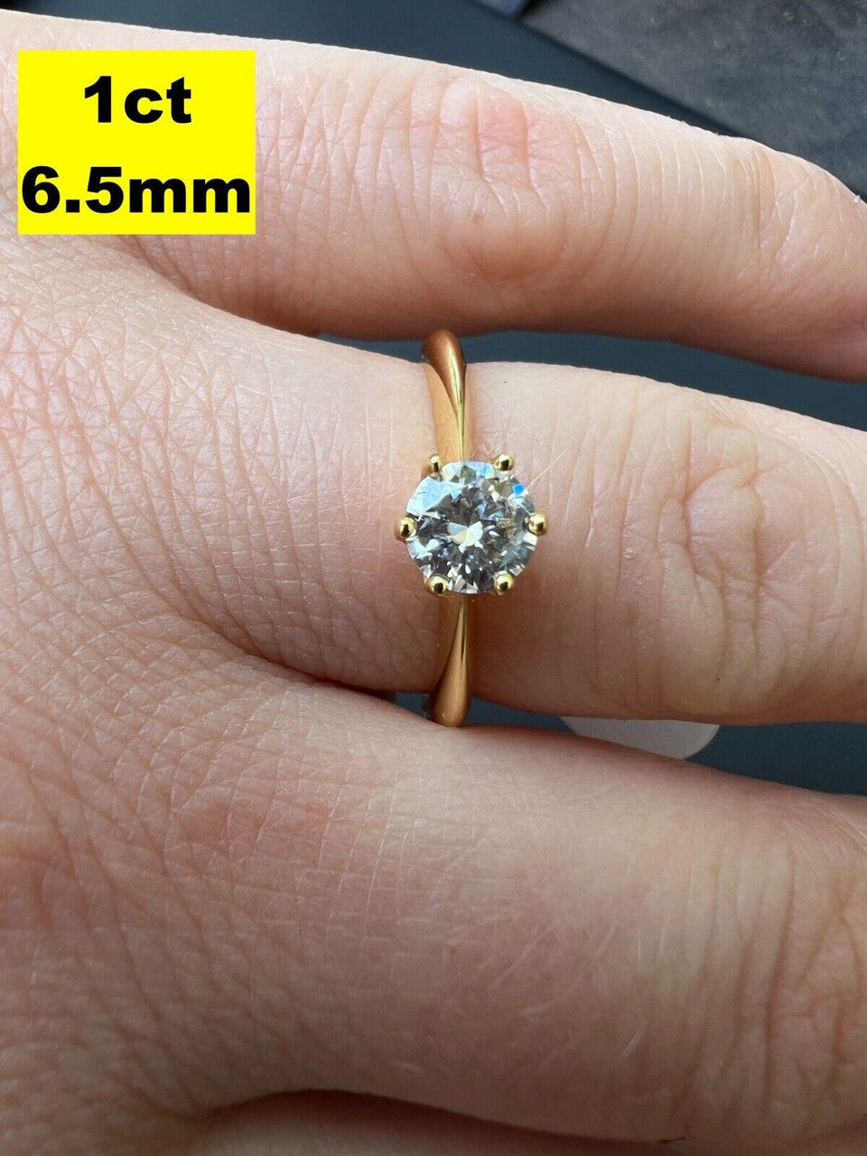 0.5-4ct VVS D Real Moissanite Engagement Promise Ring 14k Gold Plated 925 Silver