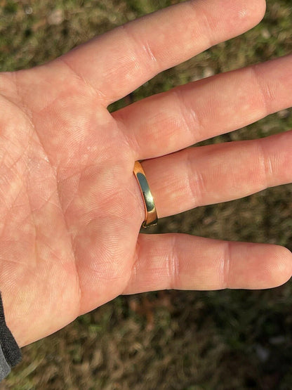 Alaska Gold Nugget Plain Ring - 14k Gold Vermeil 925 Silver