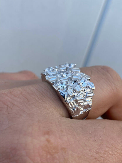 Iceberg On Mountain Nugget Ring - 925 Silver - CZ Stones