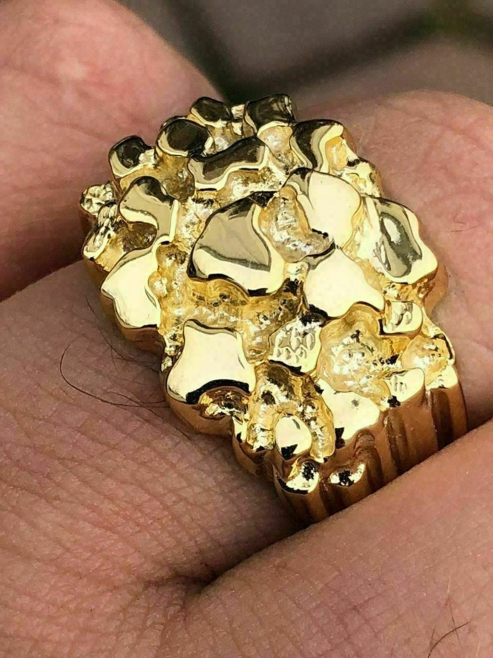 Harlembling Plain Classic Nugget Ring - Same Design Since 2015 - 14k Gold Vermeil 925 Silver