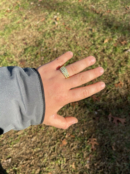 Alaska Gold Nugget Plain Ring - 14k Gold Vermeil 925 Silver
