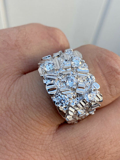 Iceberg On Mountain Nugget Ring - 925 Silver - CZ Stones