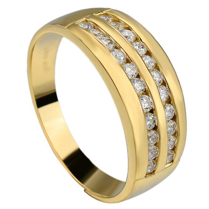 Double Row Eternity Band Ring - 14k Gold Vermeil 925 Silver - CZ Stones