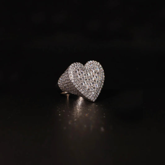 Emerald Heart Ring (Silver)