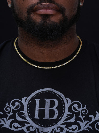 Tennis Chain Necklace Iced Out Canary Yellow CZ Stones - 14k Gold Vermeil 925 Silver - 3mm - 16"-28"