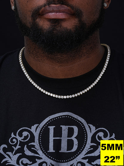 #1 BESTSELLER Tennis Chain Necklace Iced Out CZ Stones - 14k Gold Vermeil Or 925 Silver - 3mm-7mm - 16"-30"