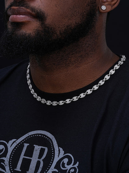 MOISSANITE Classic Gucci Link Chain Necklace Iced Out - 925 Silver - 8mm - 16"-30"