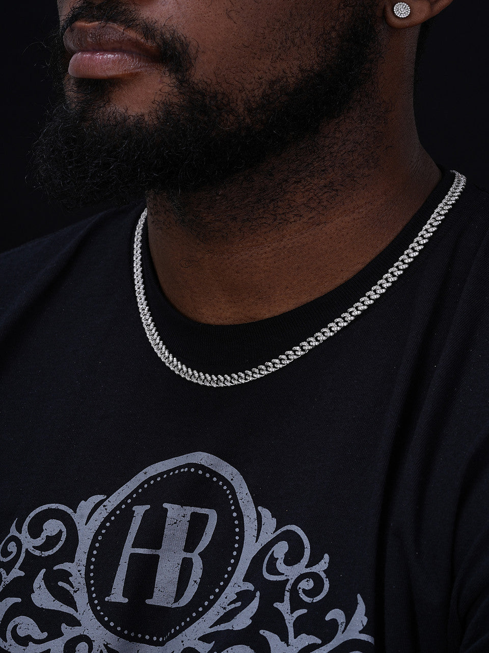 Everyday Wear Miami Cuban Link Chain Necklace Iced Out CZ Stones - 925 Silver - 6mm- 16-30"