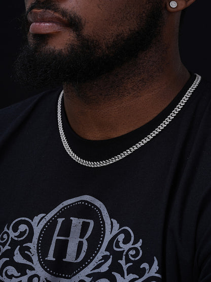 Everyday Wear Miami Cuban Link Chain Necklace Iced Out CZ Stones - 925 Silver - 6mm- 16-30"