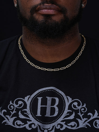 Paperclip Chain Necklace Iced Out CZ Stones - 14k Gold Vermeil 925 Silver - 5mm - 14-24"