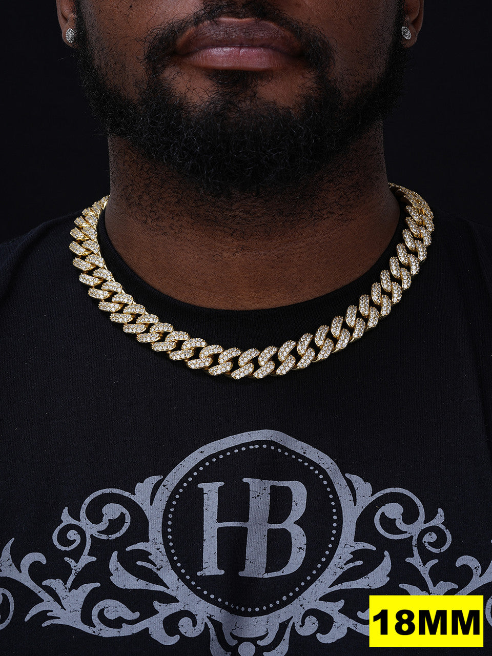 Classic Miami Cuban Link Chain Necklace Iced Out CZ Stones - 14k Gold Vermeil 925 Silver - 6mm-18mm - 16-30"
