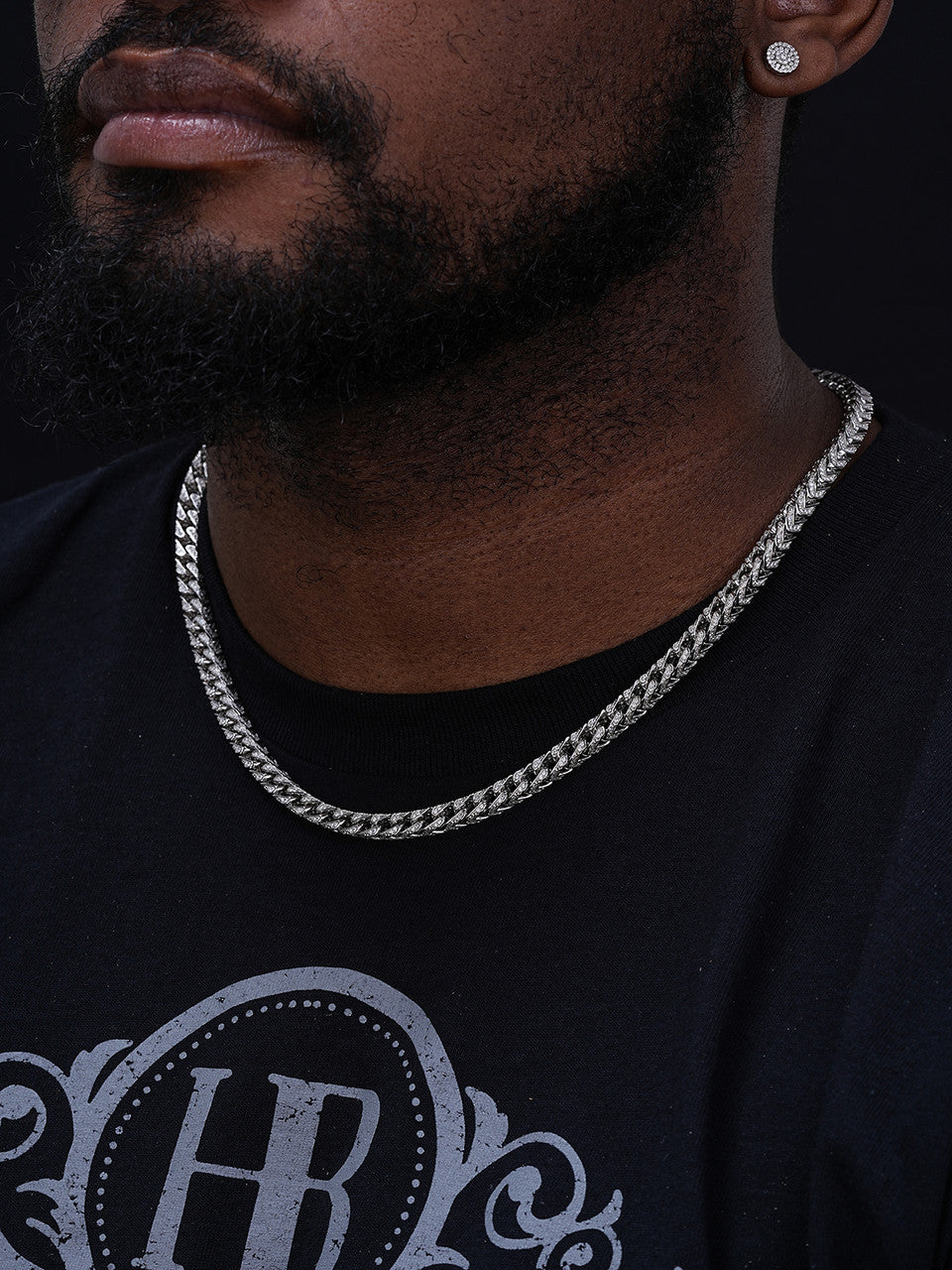 Franco Chain Iced Out CZ Stones - 925 Silver - 6mm - 16-30"